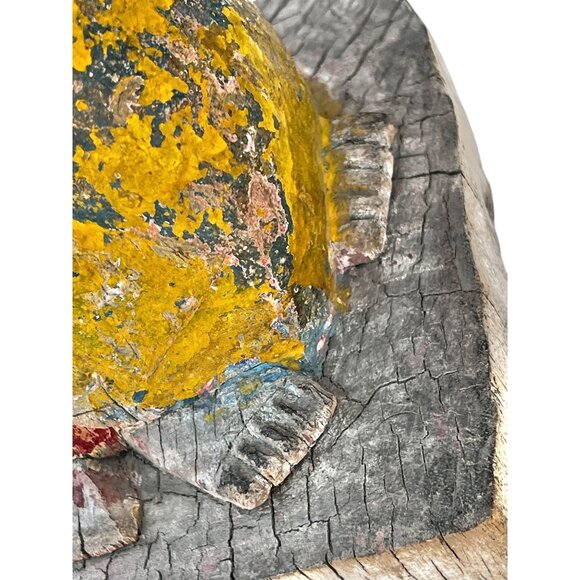 Antique Hand-Carved Wooden Kneeling Monk Statue With Praying Hands - Picture 11 of 16